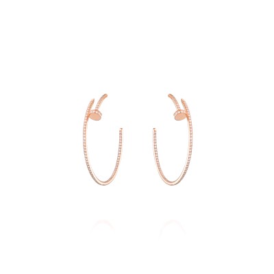 CARTIER JUSTE UN CLOU HOOP EARRINGS, LARGE MODEL, PAVED N8515009